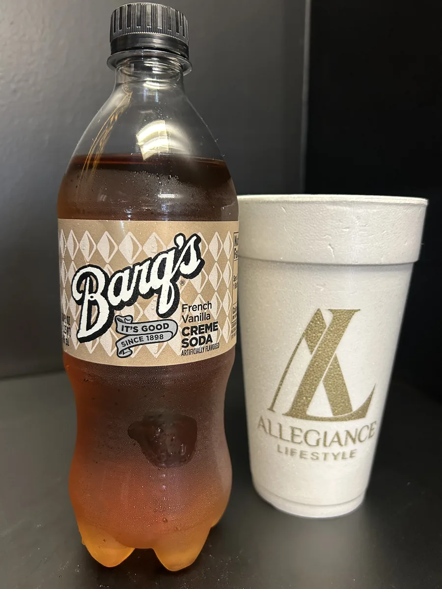 Barq's French Vanilla Creme Soda bottle